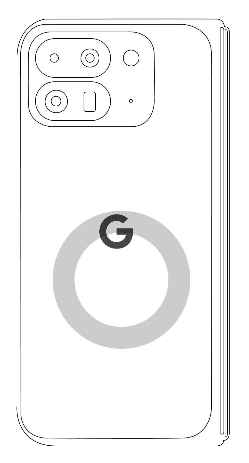 Position de la bobine de chargement sans fil du Google Pixel 9 Pro Fold